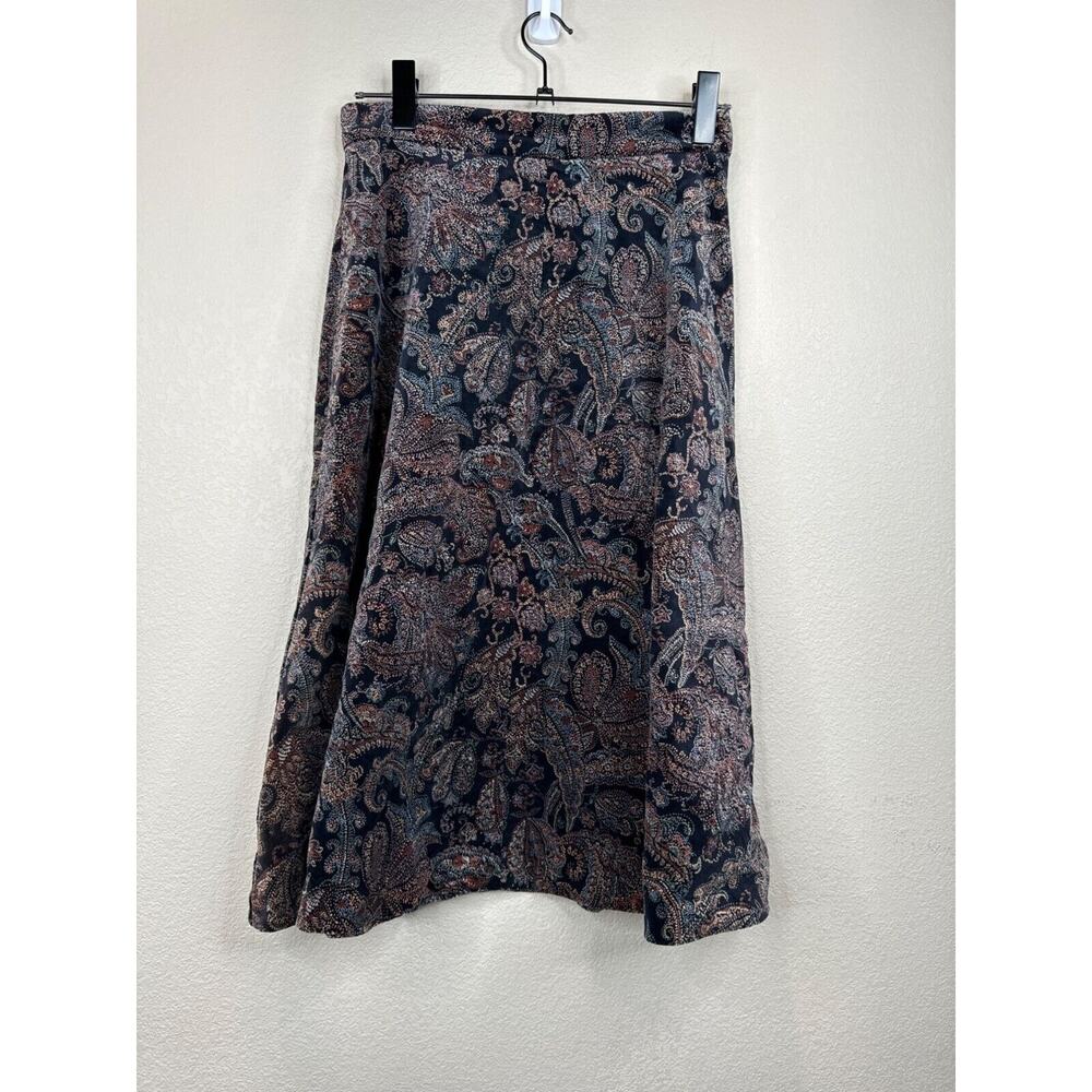 Vintage JCPenney Fashions Paisley Midi Skirt Size 11 70s Textured Fall Boho‎